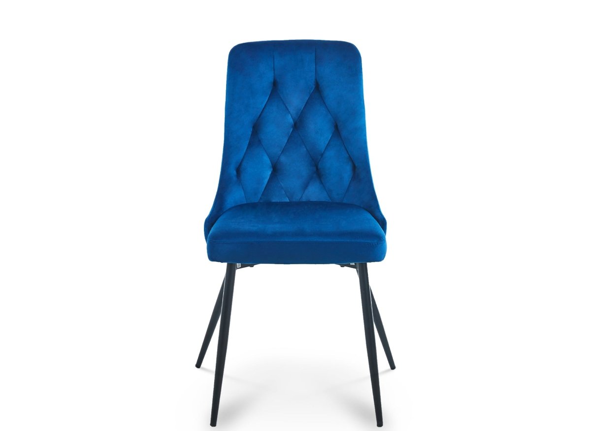 Lot de 4 chaises design en velours bleu OLVEA - DécoInParis