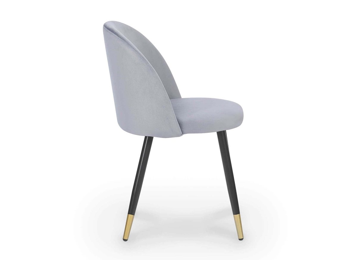 Lot de 4 chaises design en velours gris LYDIA - DécoInParis