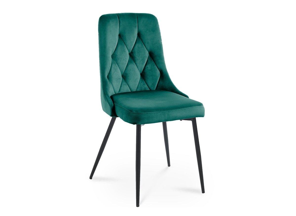 Lot de 4 chaises design en velours vert OLVEA - DécoInParis