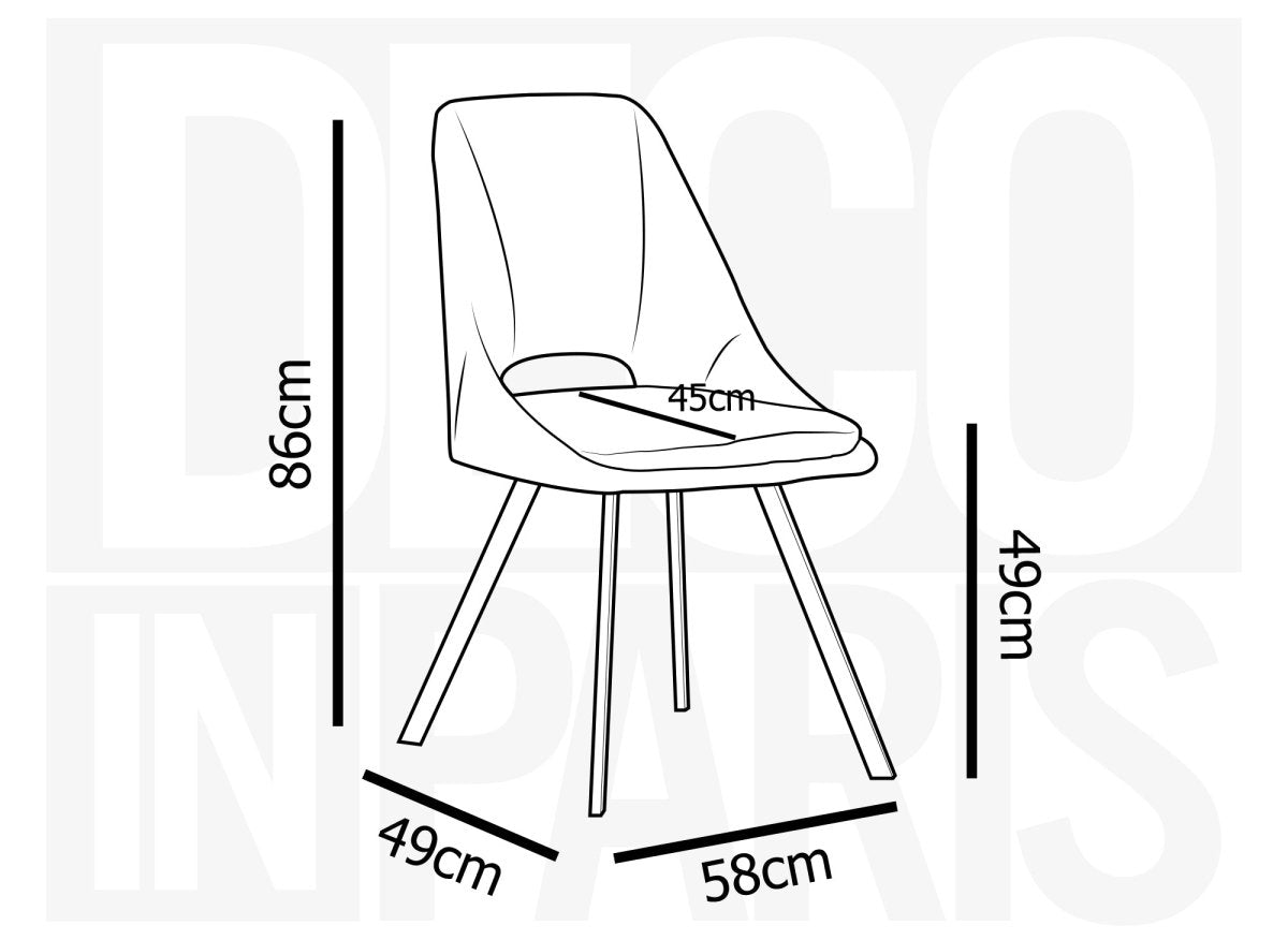 Lot de 4 chaises effet peau de mouton gris foncé NARCISSE - DécoInParis