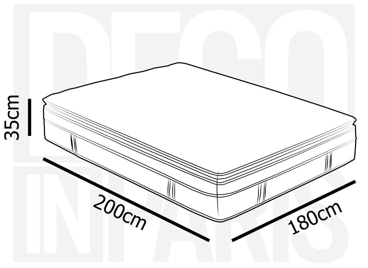 Matelas hybride mémoire de forme 180 x 200 cm épaisseur 35 cm - CLOUDY - DécoInParis