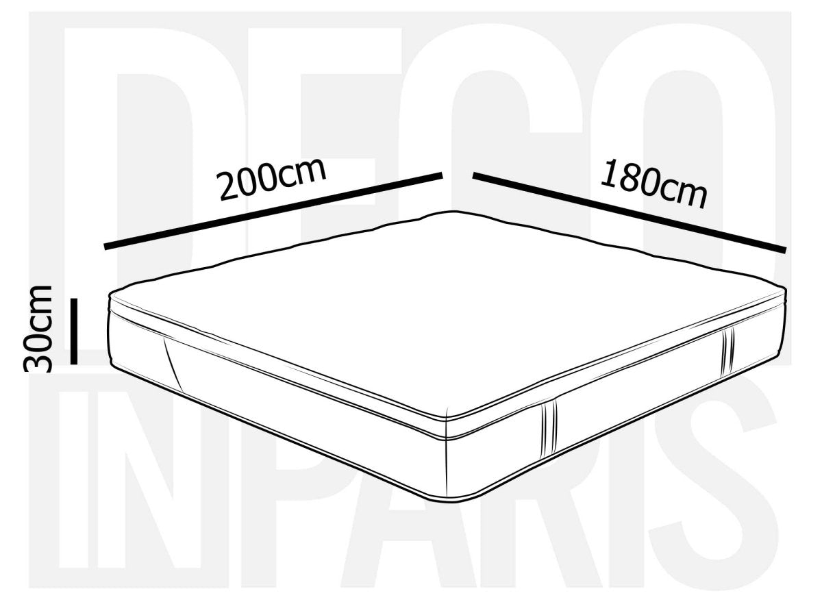 Matelas hybride mousse et ressorts ensachés 180 x 200 cm épaisseur 30 cm MANOA - DécoInParis