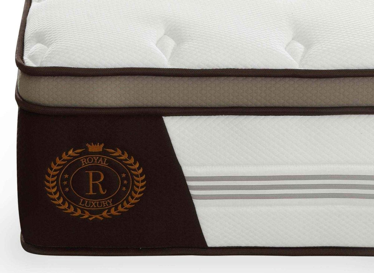 Matelas hybride ROYAL LUX 160 x 200 cm ressorts ensachés et mémoire de forme épaisseur 31 cm - DécoInParis