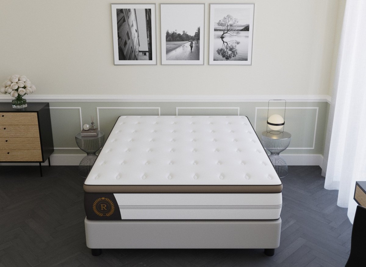 Matelas hybride ROYAL LUX 180 x 200 cm ressorts ensachés et mémoire de forme épaisseur 31 cm - DécoInParis