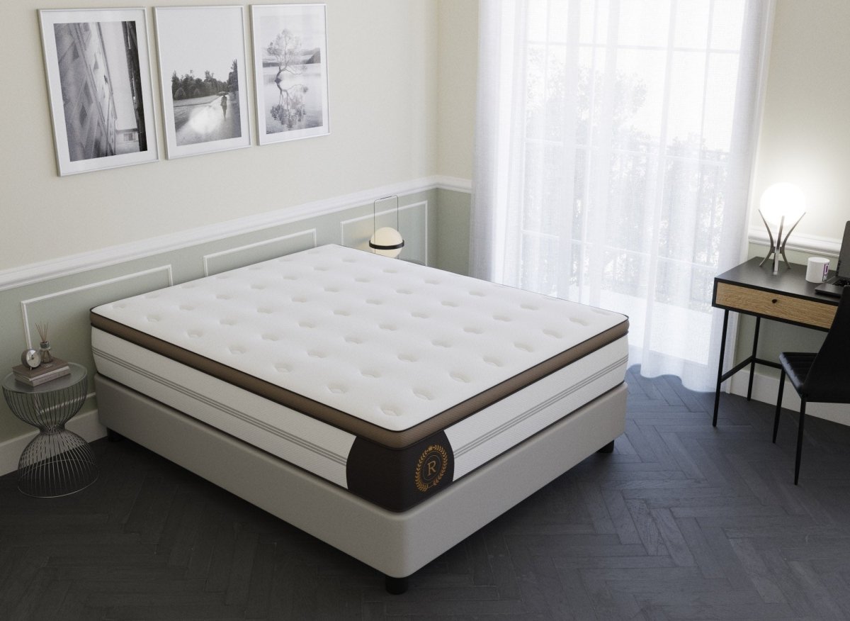 Matelas hybride ROYAL LUX 180 x 200 cm ressorts ensachés et mémoire de forme épaisseur 31 cm - DécoInParis