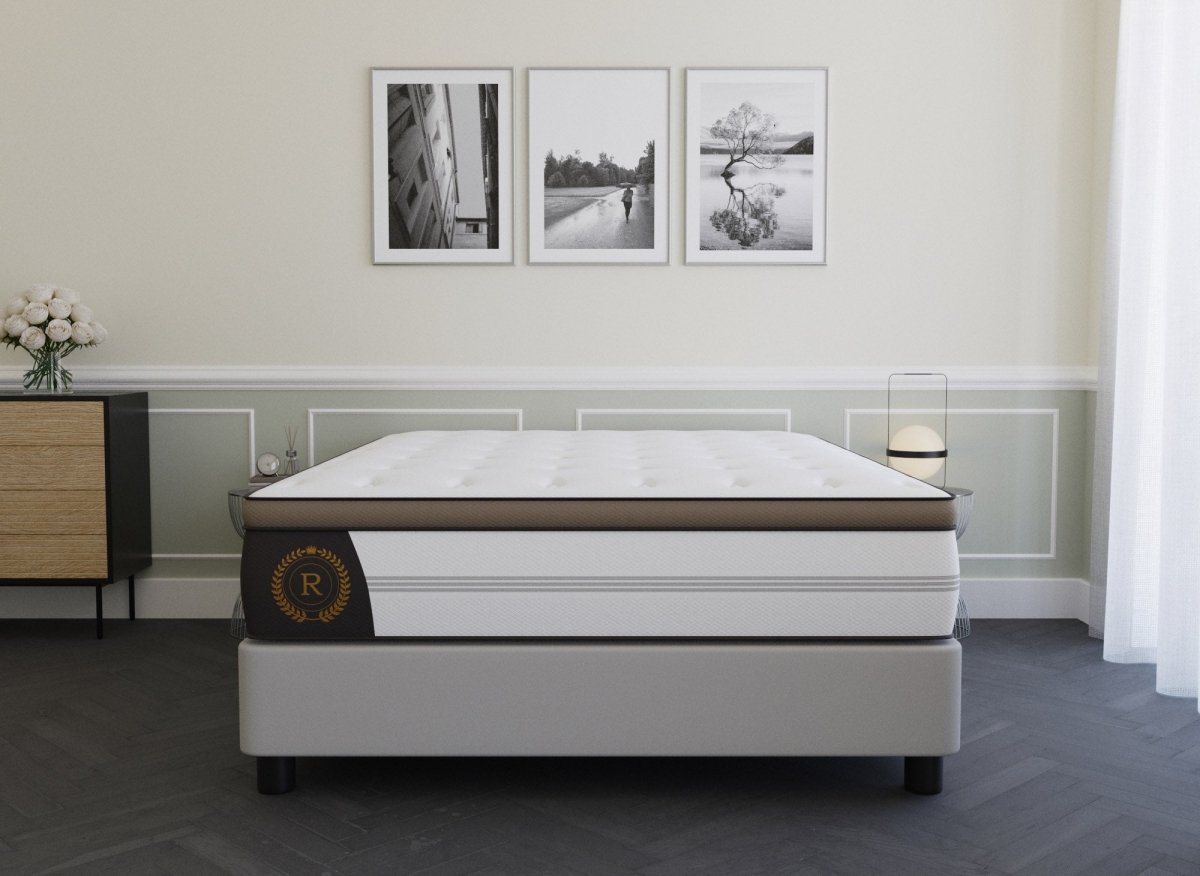 Matelas hybride ROYAL LUX 180 x 200 cm ressorts ensachés et mémoire de forme épaisseur 31 cm - DécoInParis