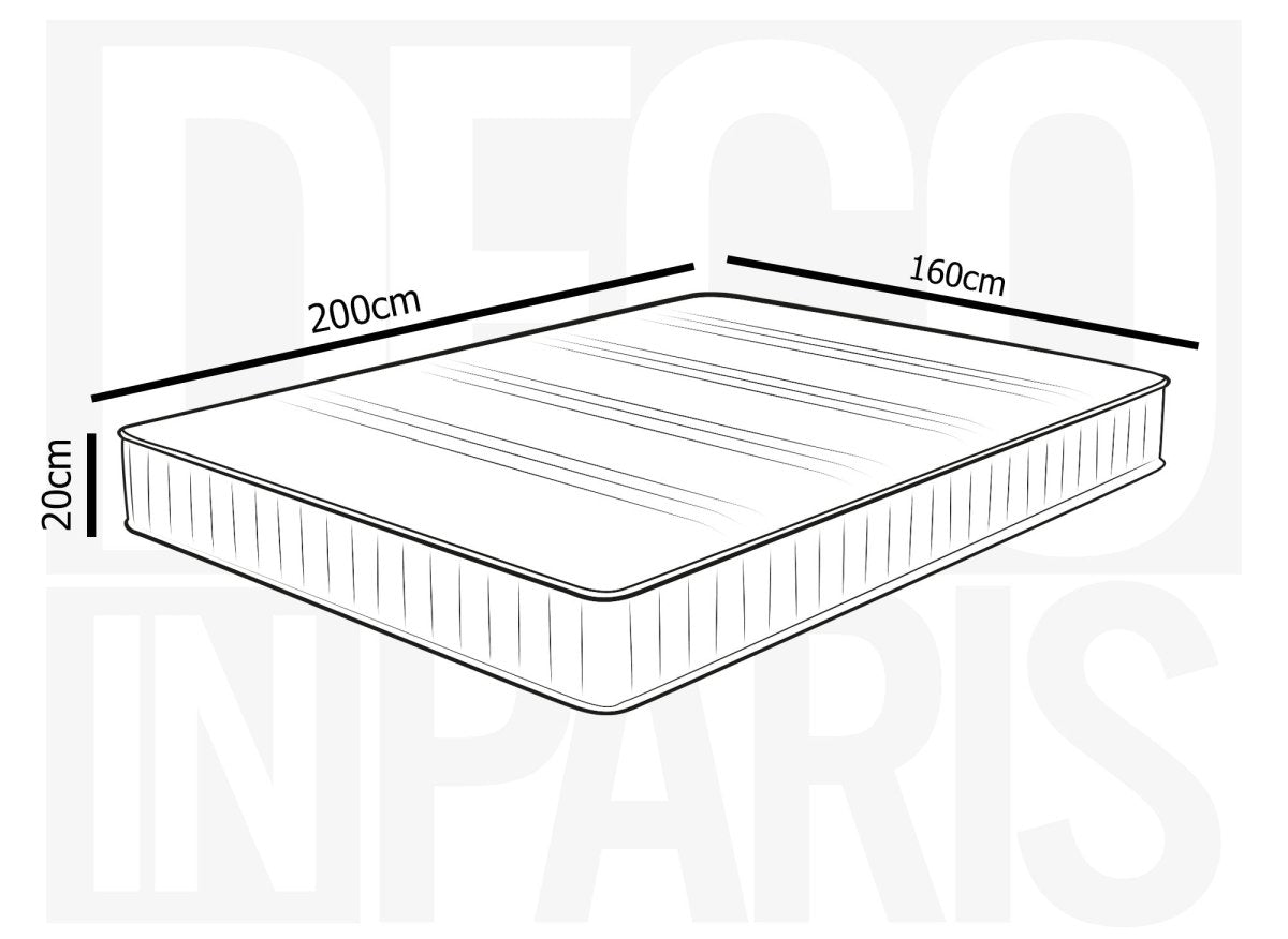 Matelas mousse 160 x 200 cm épaisseur 20 cm AWAN - DécoInParis