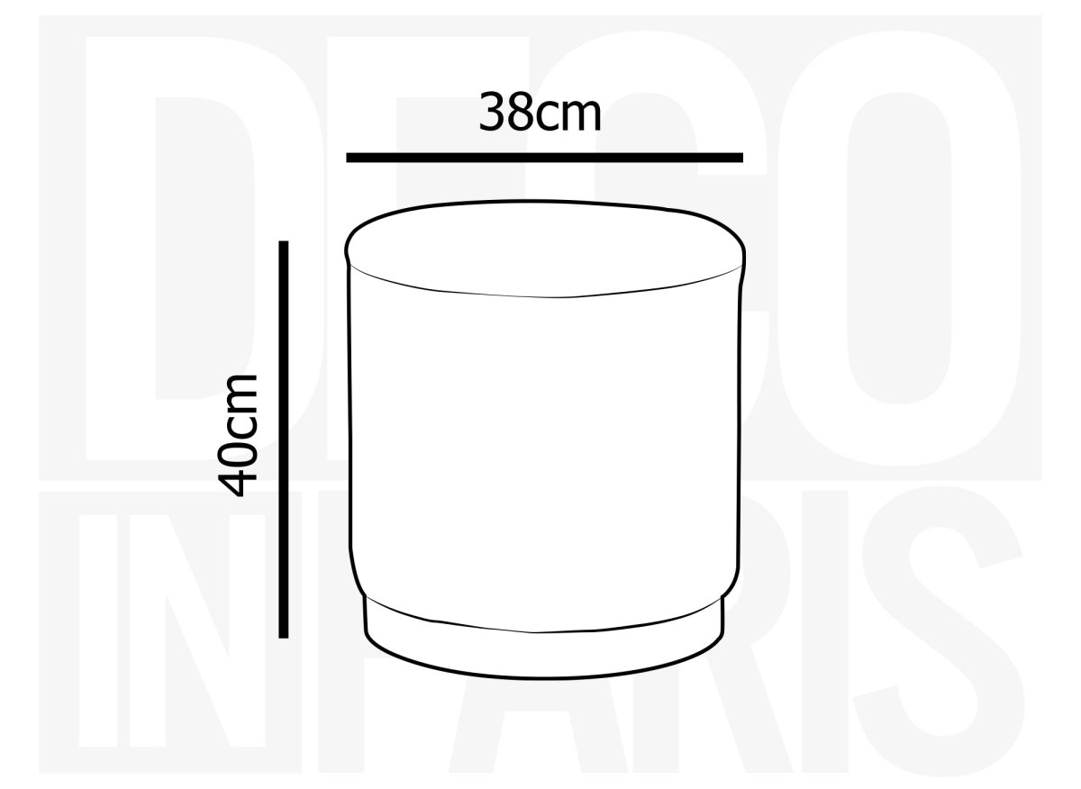 Pouf en tissu effet peau de mouton gris et bois DENIA - DécoInParis