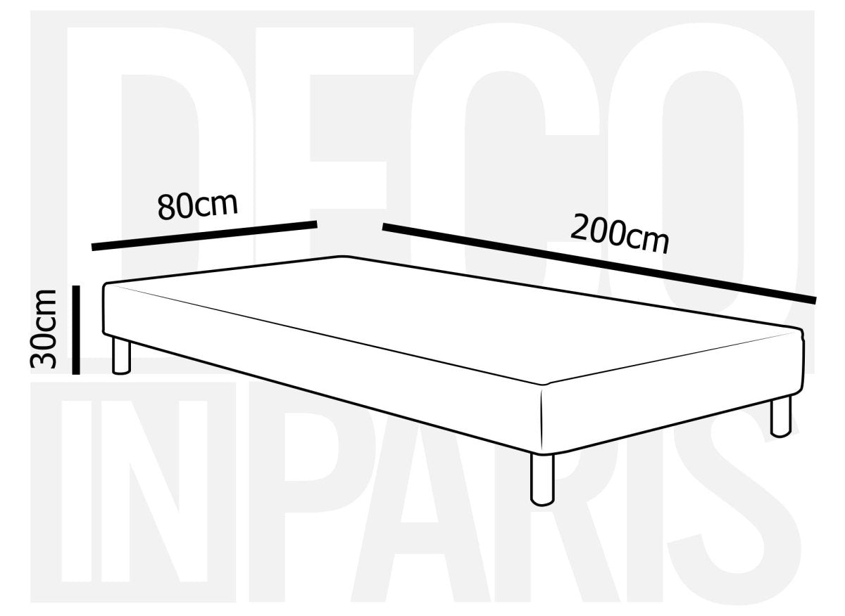 Sommier tapissier 80 x 200 cm + 4 pieds - DécoInParis