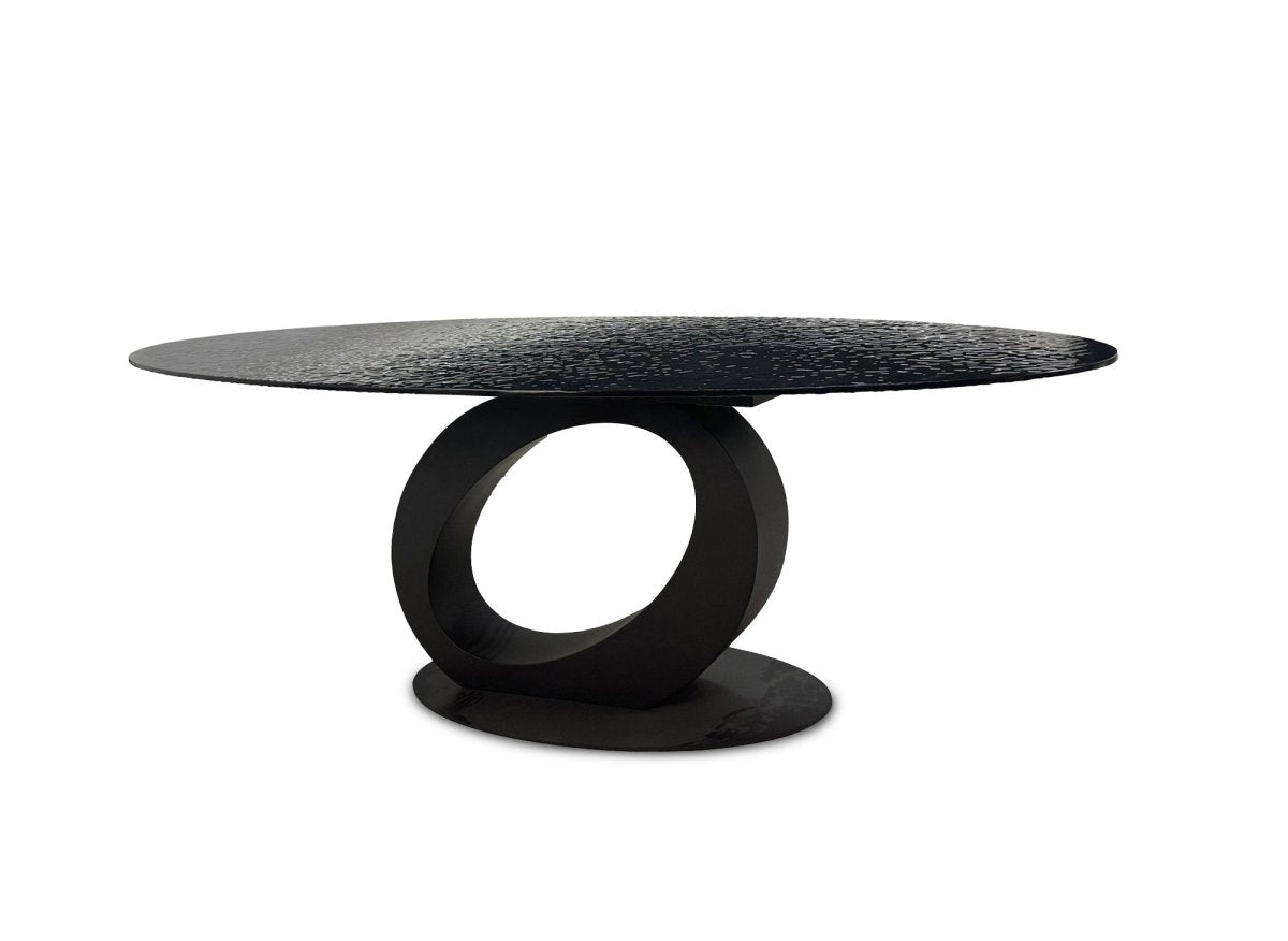 Table à manger en verre trempé noire 6 - 10 personnes CELIA - DécoInParis