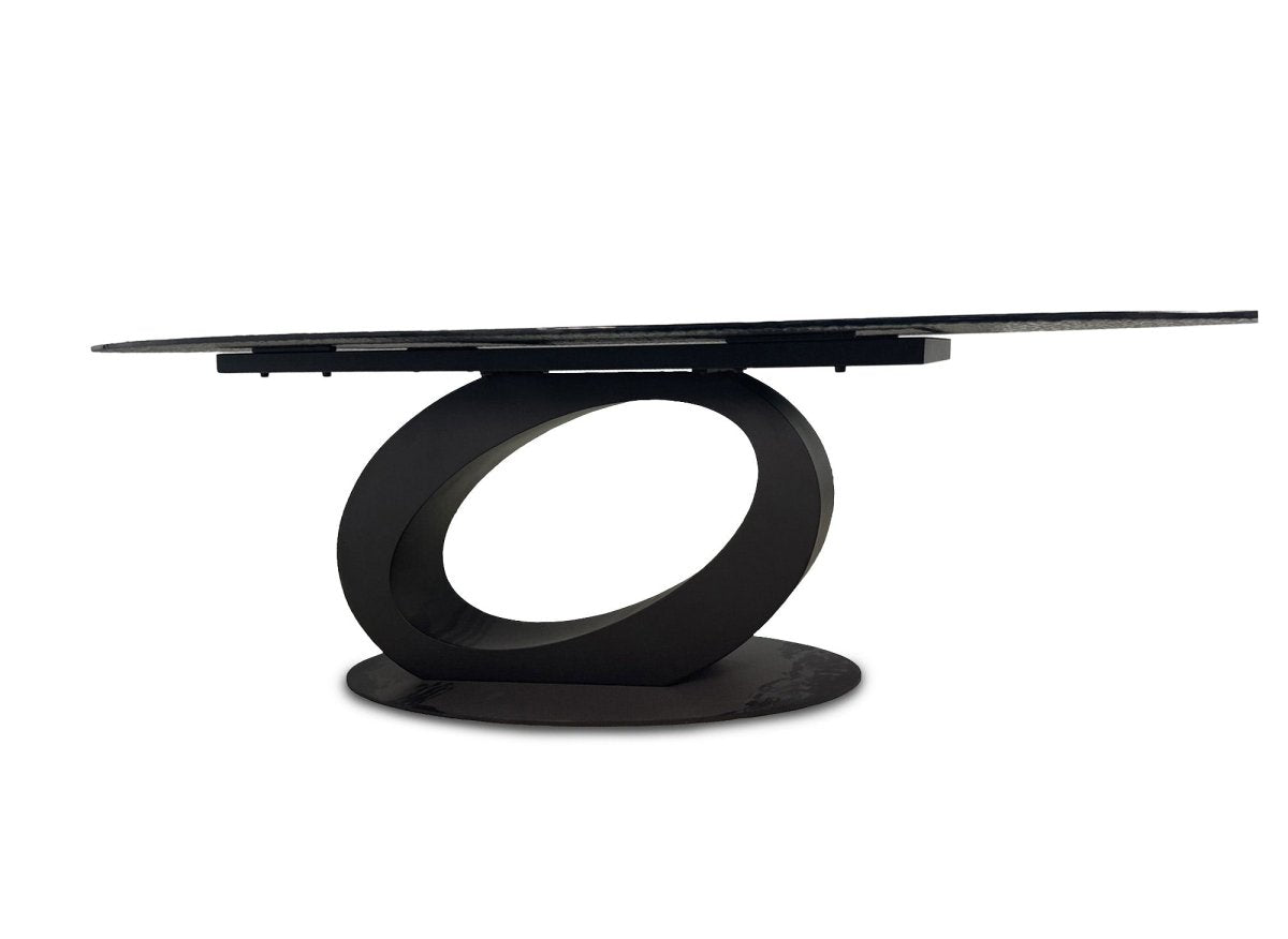 Table à manger en verre trempé noire 6 - 10 personnes CELIA - DécoInParis