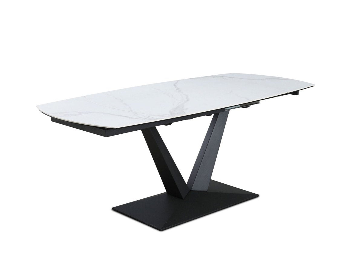 Table à manger extensible en céramique blanche 6 - 8 personnes ELIAD - DécoInParis