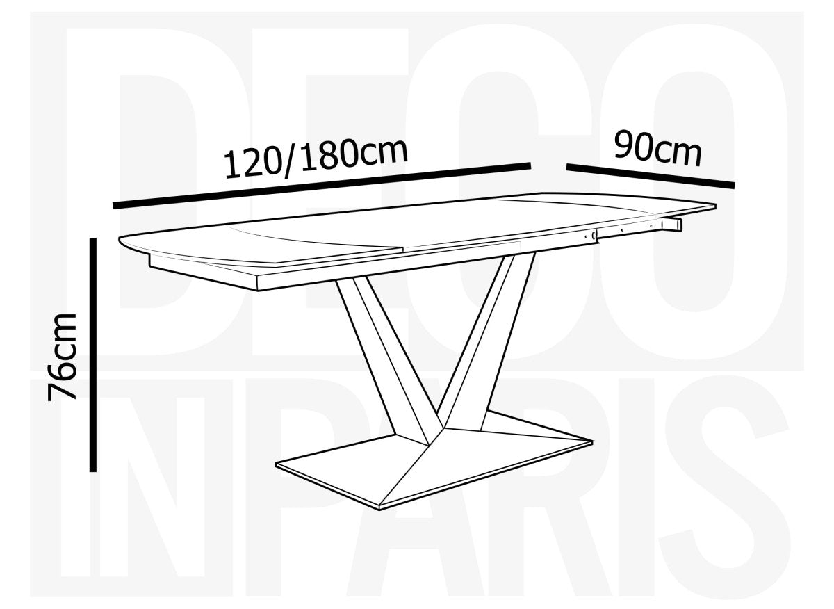 Table à manger extensible en céramique noire 6 - 8 personnes ELIAD - DécoInParis