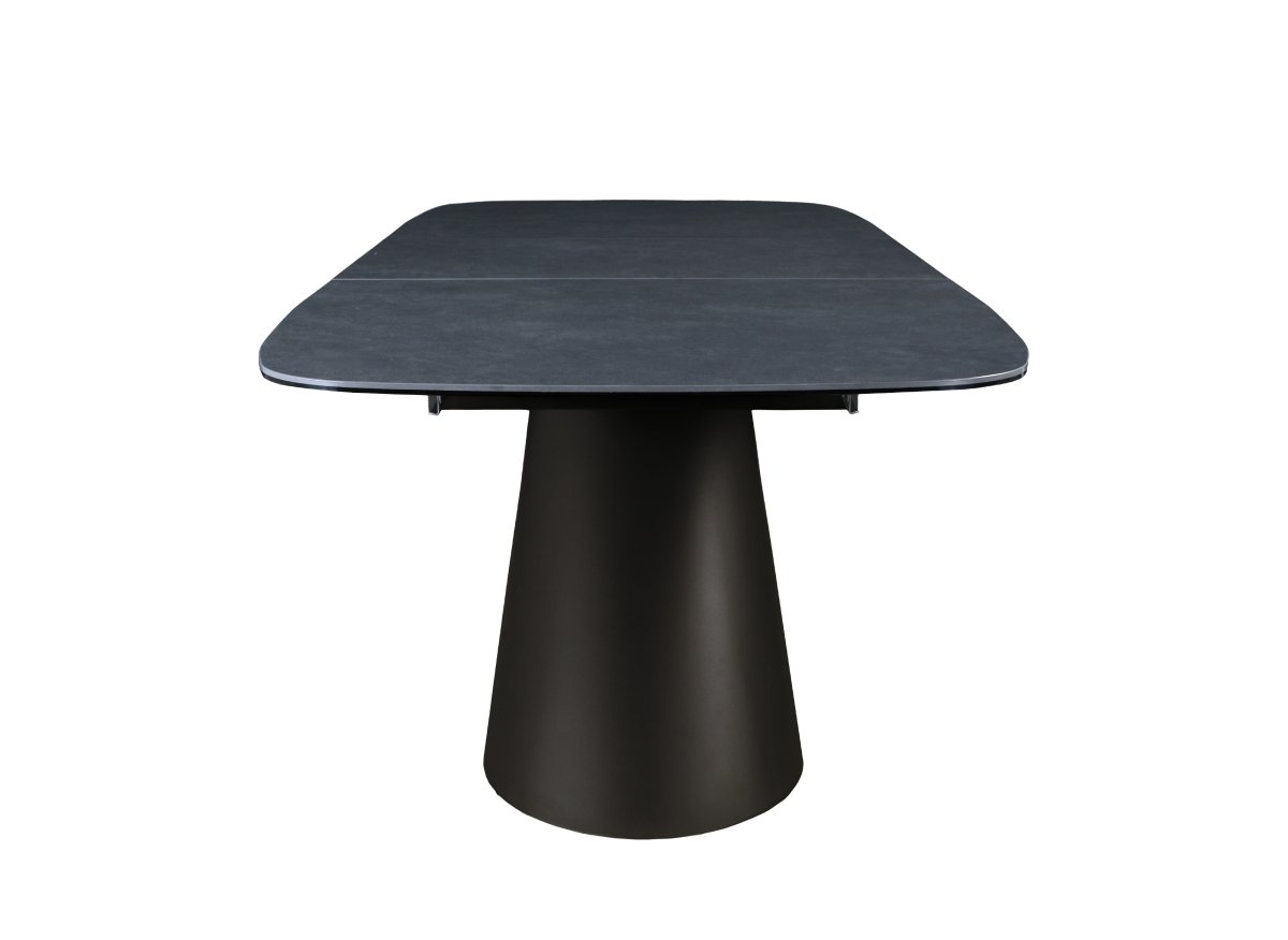 Table à manger extensible pieds métal marron plateau céramique 180-240 cm MILANO - DécoInParis