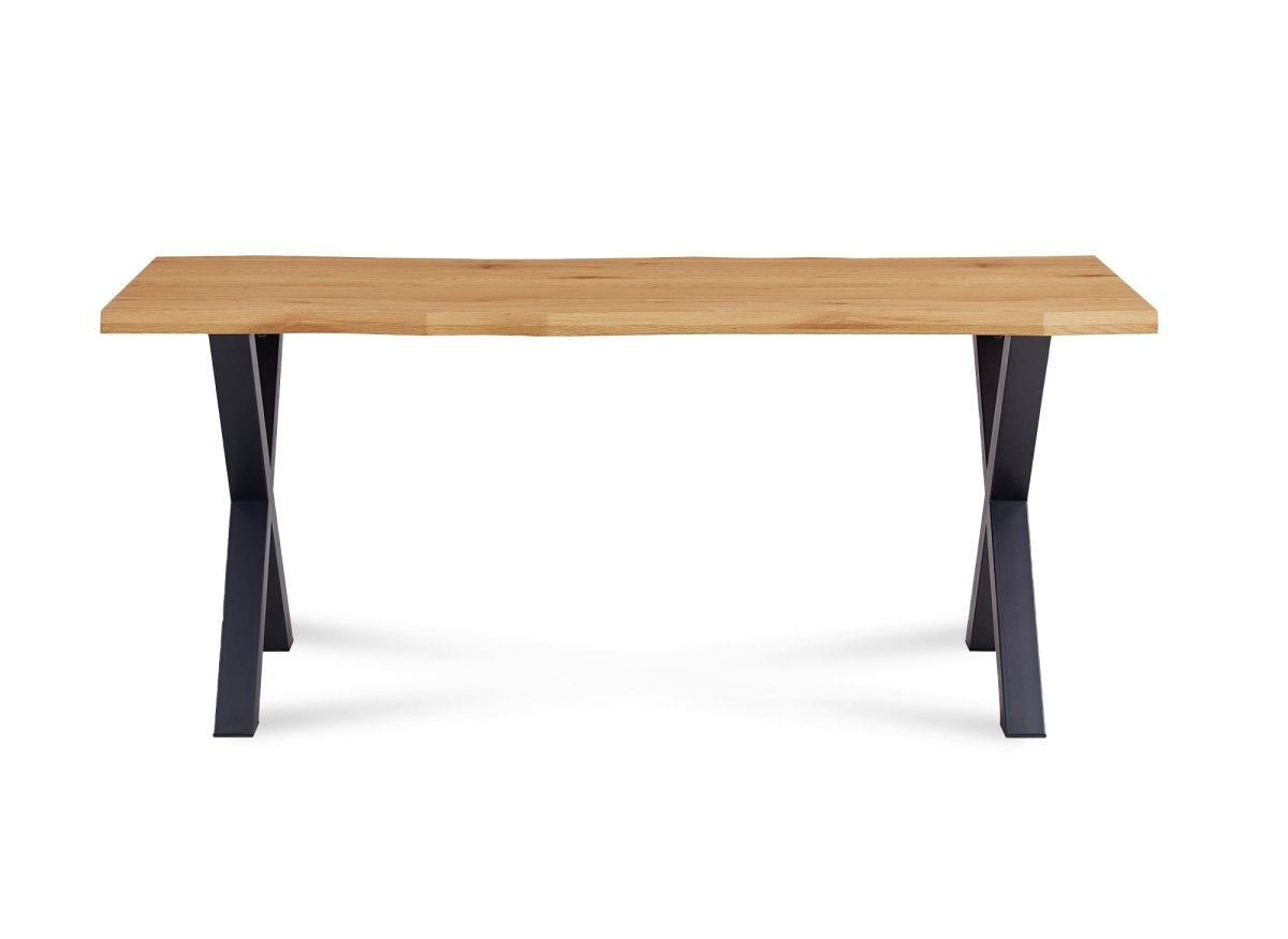 Table à manger rectangulaire en bois et métal noir ELIANA - DécoInParis
