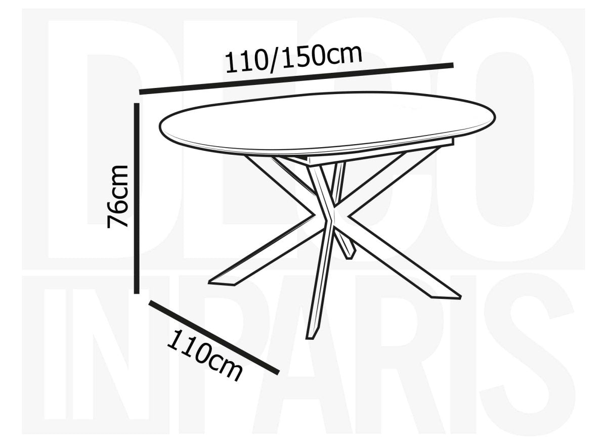 Table à manger ronde à rallonge couleur chêne VENOM - DécoInParis