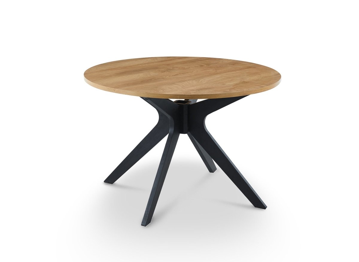 Table à manger ronde design couleur chêne NOVEA - DécoInParis