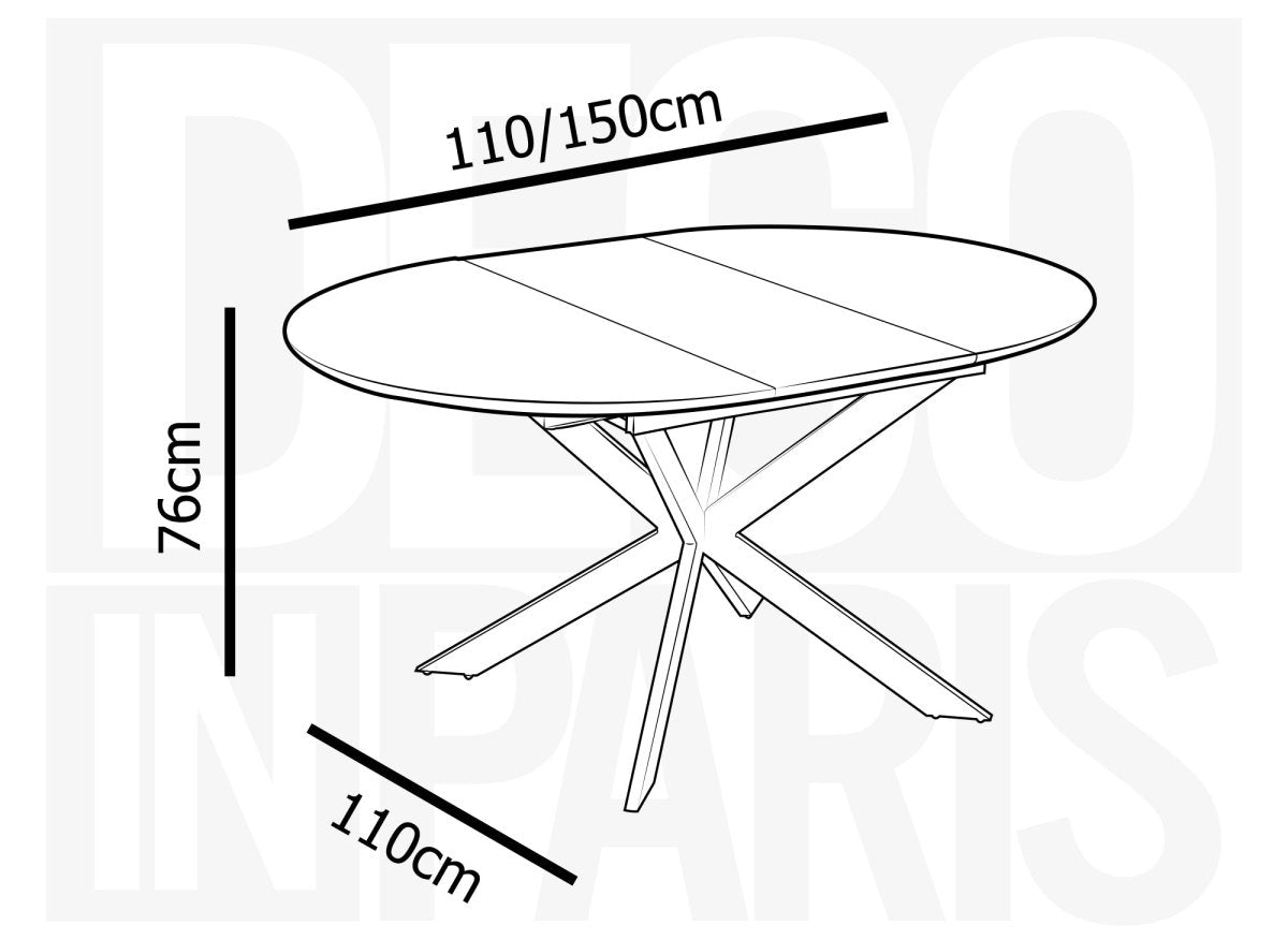 Table à manger ronde extensible blanc KOBY - DécoInParis