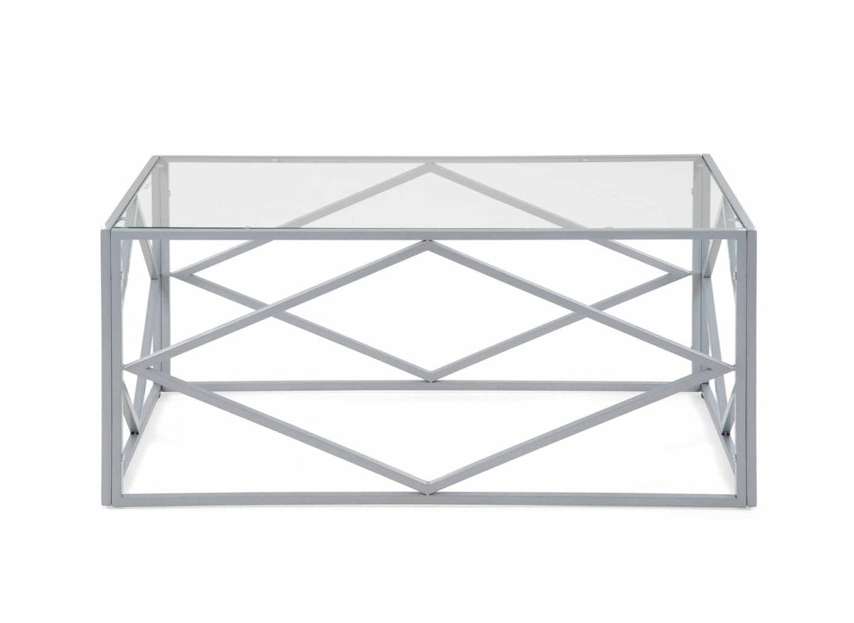 Table basse design en verre et métal rectangulaire ELIO - DécoInParis