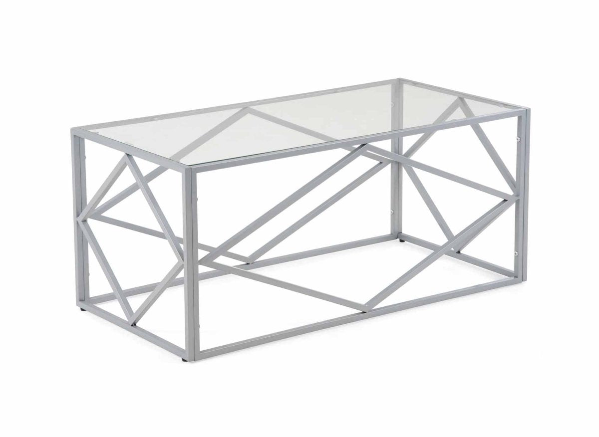 Table basse design en verre et métal rectangulaire ELIO - DécoInParis