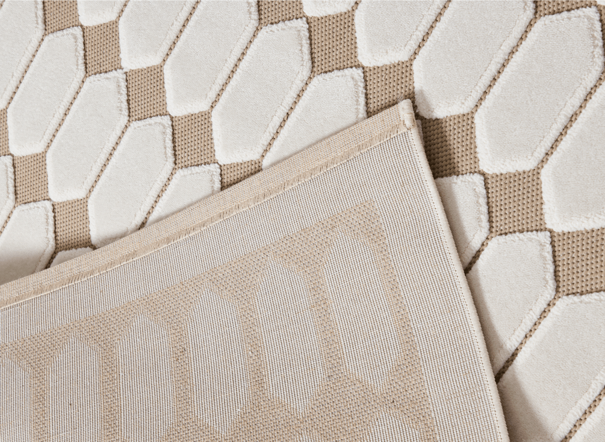 Tapis beige à motifs hexagonal 160 x 230 cm KELVYN - DécoInParis