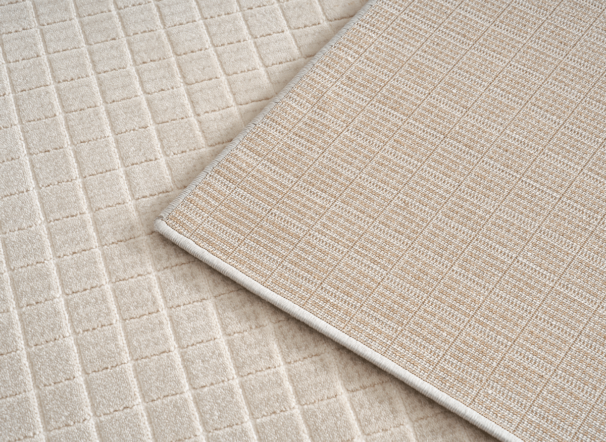 Tapis beige à petits carreaux 200 x 290 cm TALO - DécoInParis