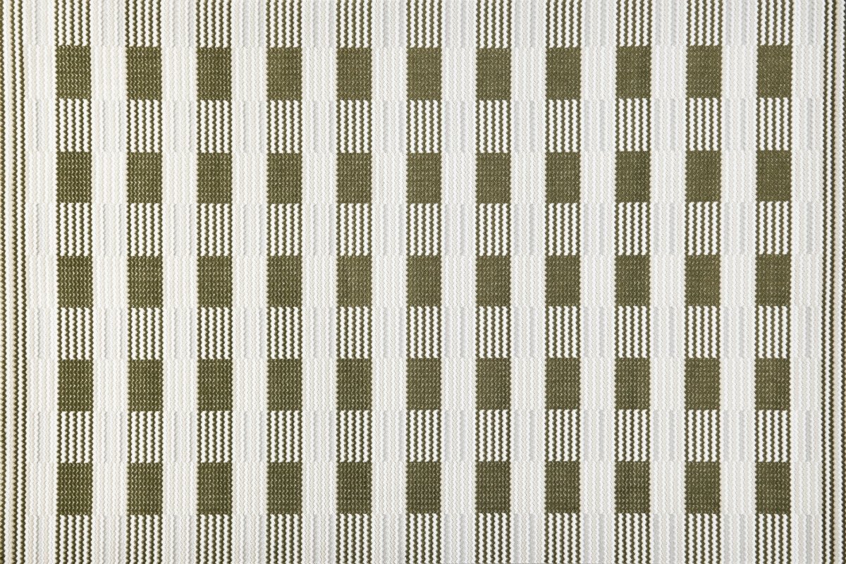 Tapis blanc à motifs carrés verts 200 x 290 cm THEOA - DécoInParis