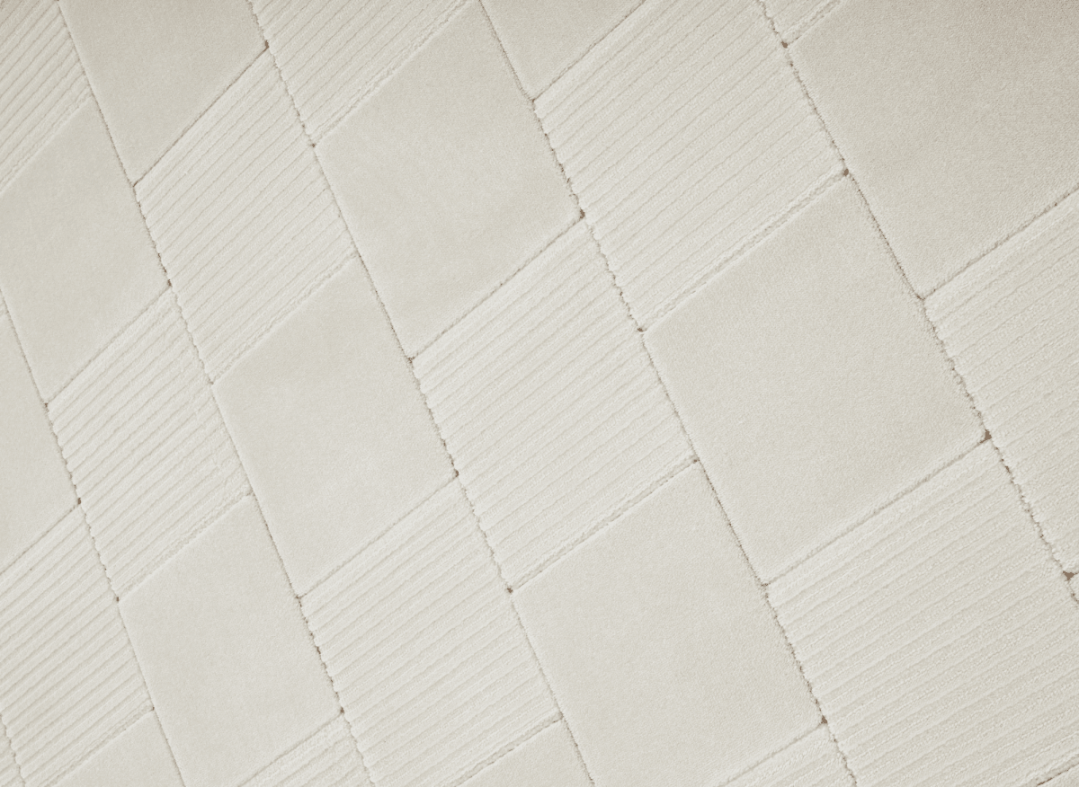 Tapis blanc écru à carreaux texturés 160 x 230 cm KARLINE - DécoInParis