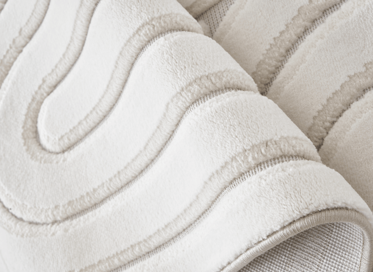 Tapis blanc écru à relief géométriques 192 x 290 cm AFINA - DécoInParis