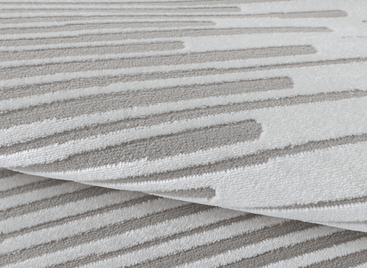 Tapis gris à lignes asymétriques 200 x 290 cm VENISE - DécoInParis