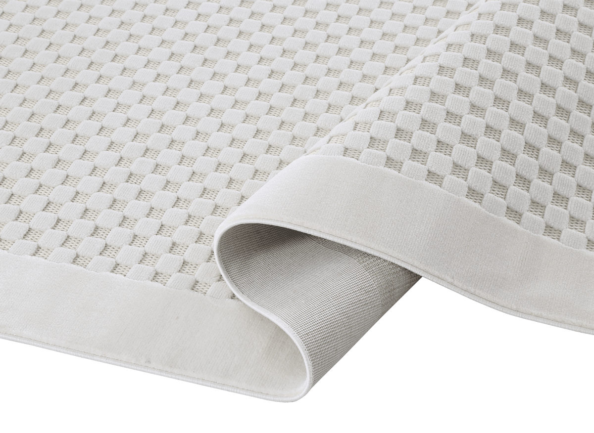 Tapis gris à motifs carreaux 160 x 230 cm MATILA - DécoInParis