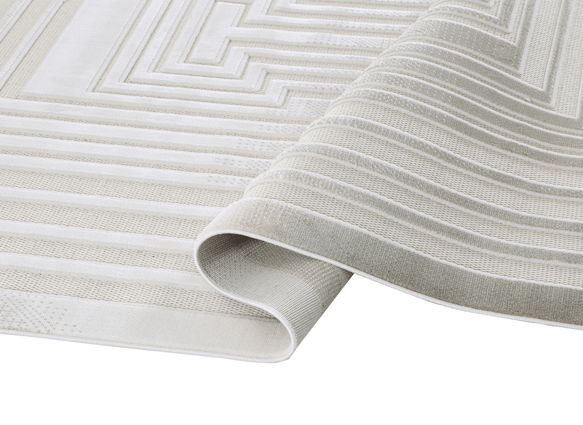 Tapis gris à motifs de lignes 200 x 290 cm PERTONA - DécoInParis