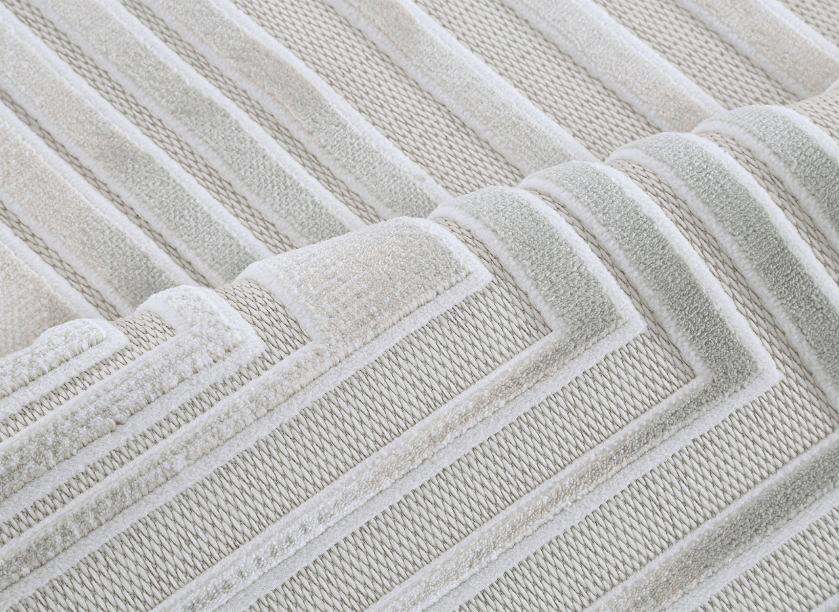 Tapis gris à motifs de lignes 200 x 290 cm PERTONA - DécoInParis