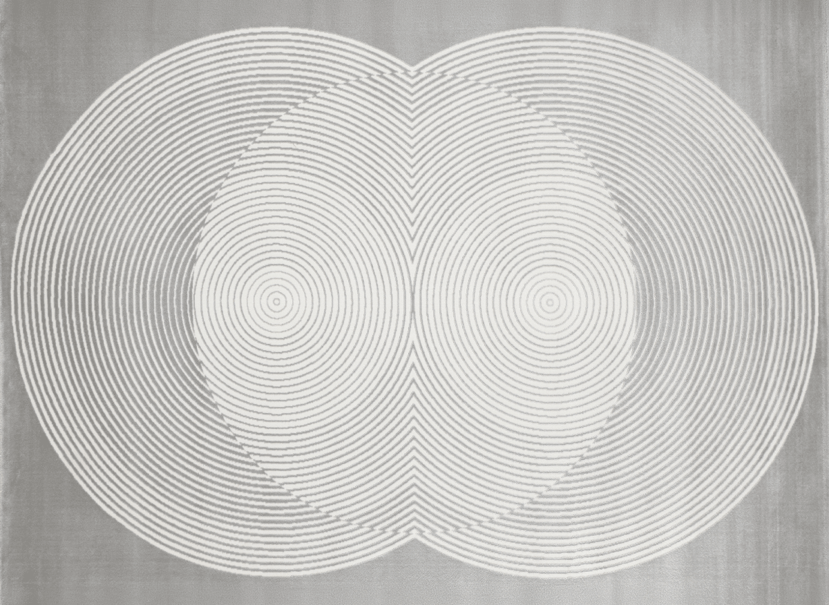 Tapis gris à motifs ronds 200 x 290 cm UTAH - DécoInParis