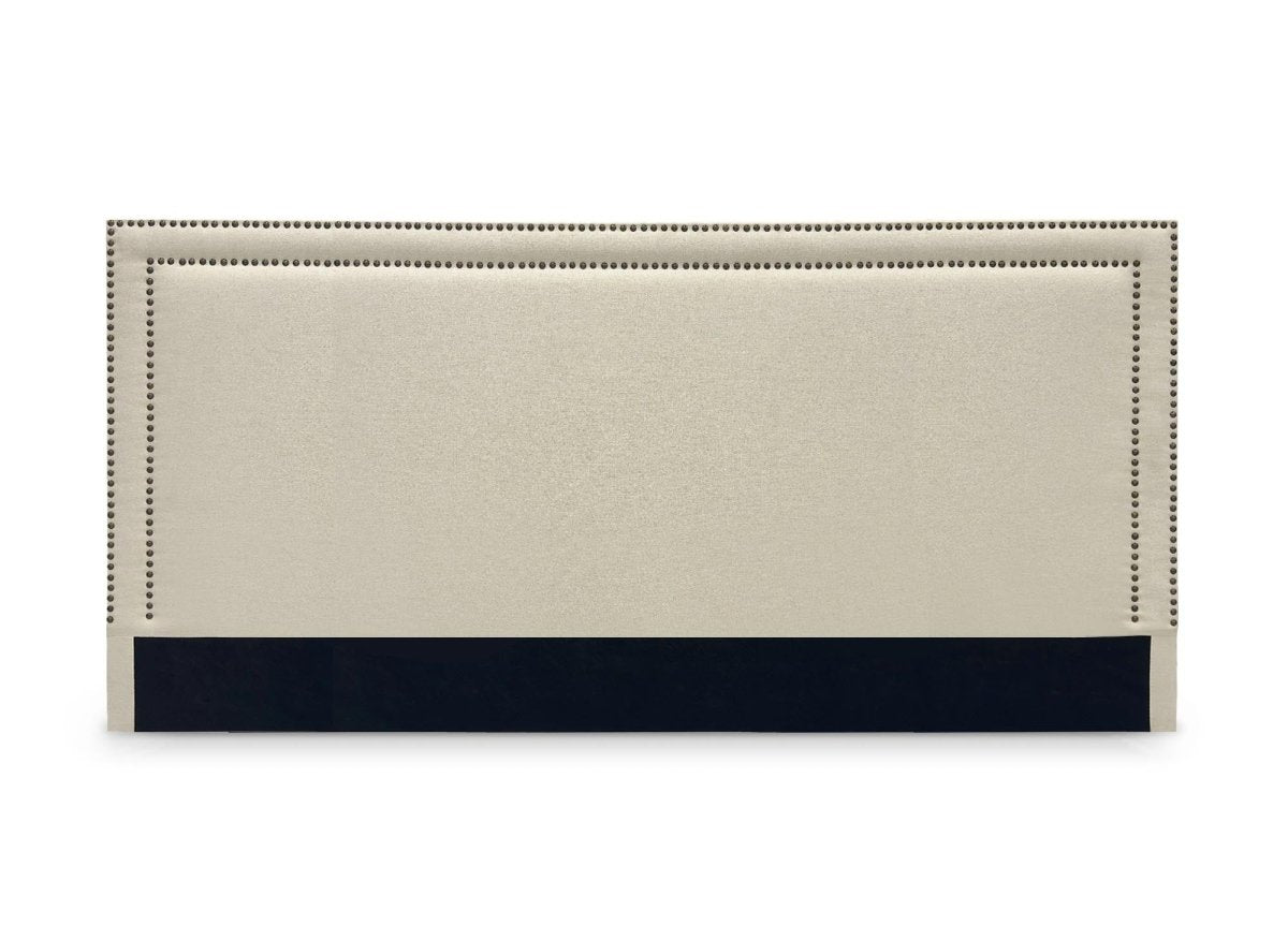 Tête de lit cloutée en tissu lin beige 180 cm LYVE - DécoInParis