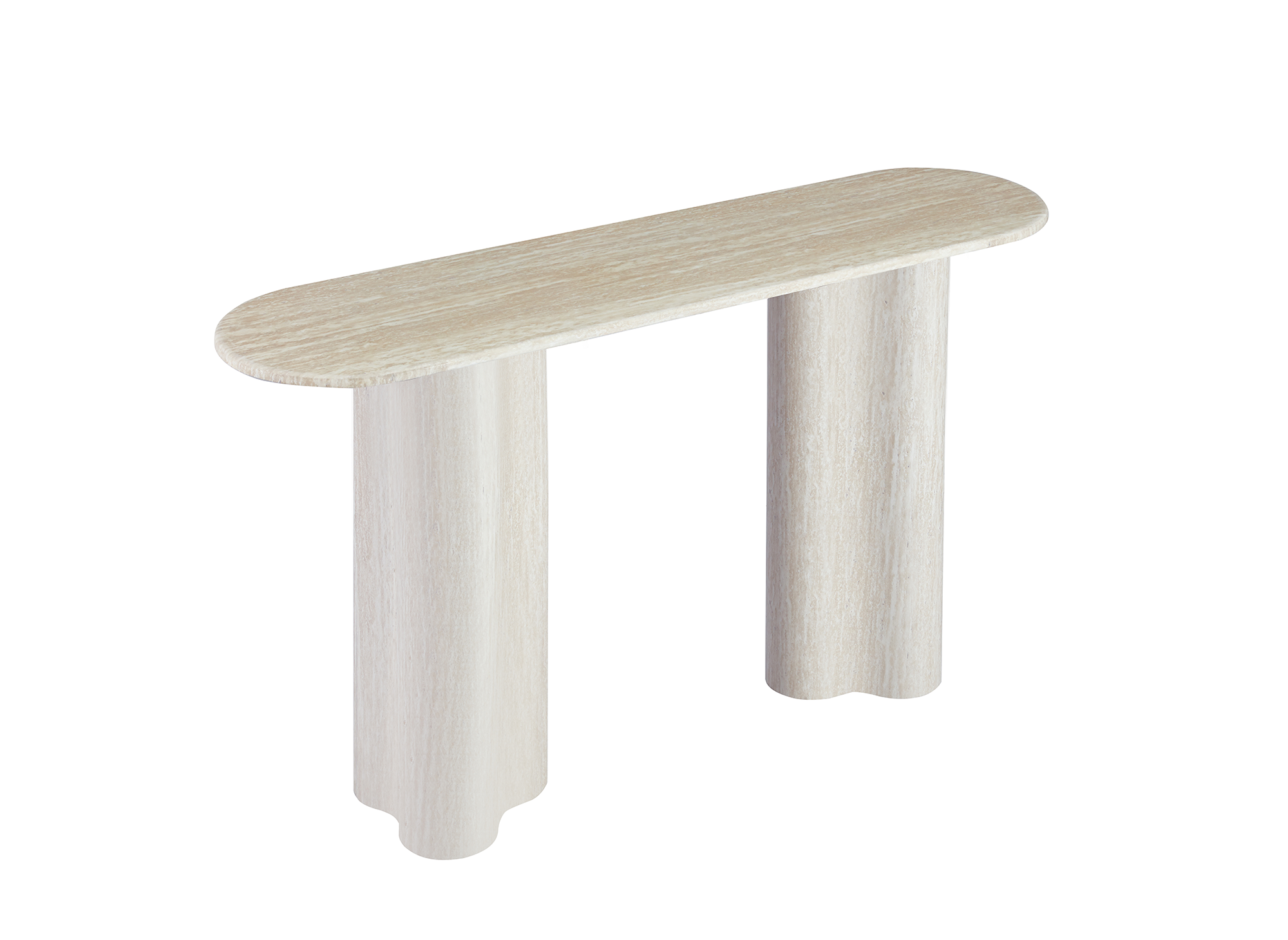 Beigefarbene Konsole aus Verbundmarmor mit organisch geformten Beinen VANINA