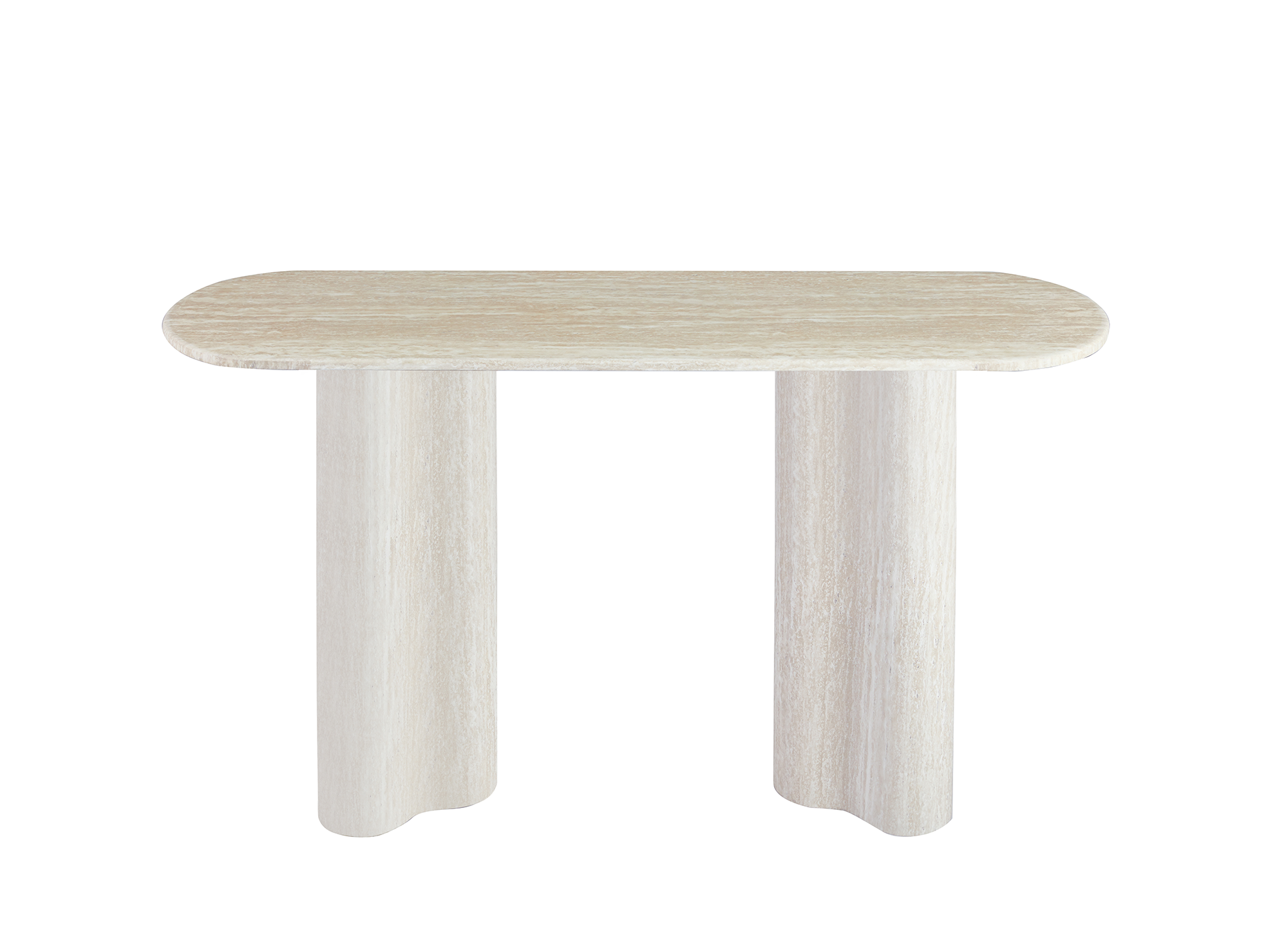 Beigefarbene Konsole aus Verbundmarmor mit organisch geformten Beinen VANINA