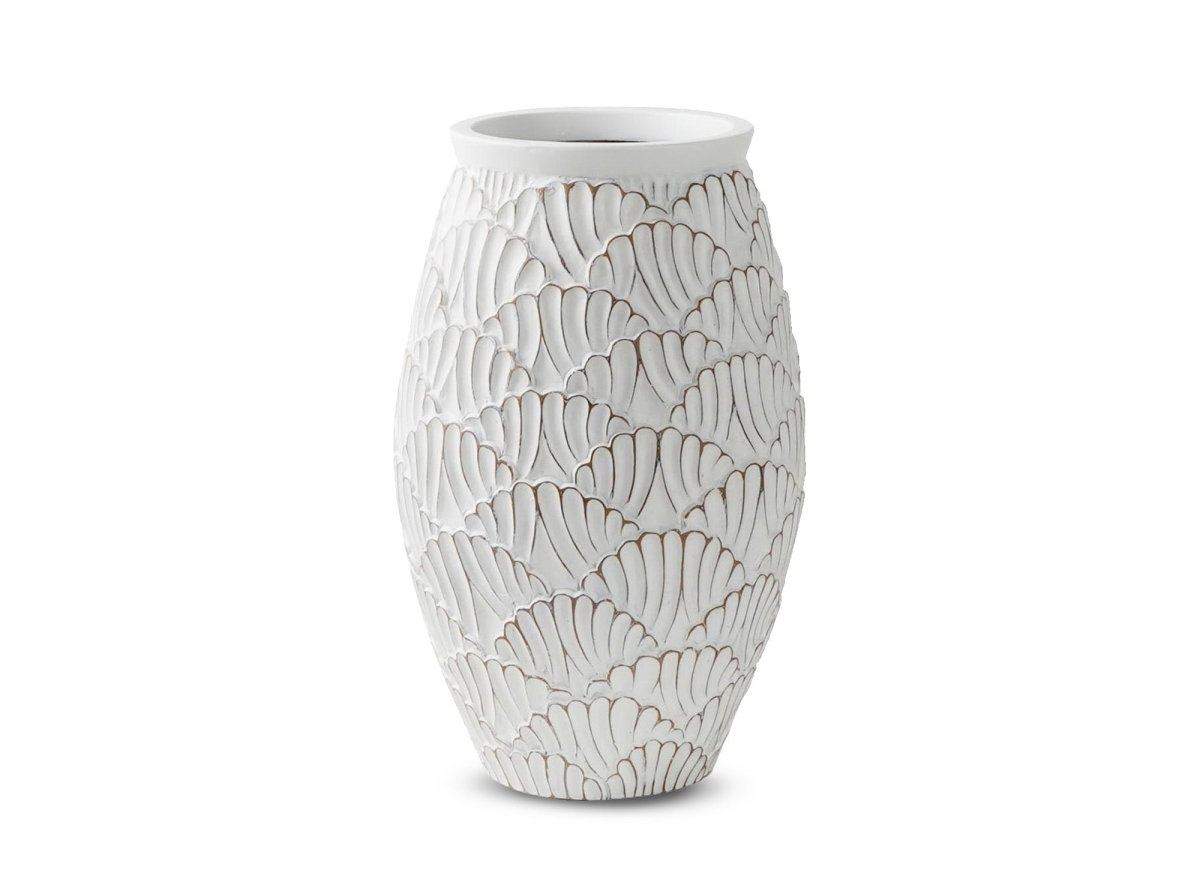 Vase en résine blanche H43 cm CEDRE - DécoInParis