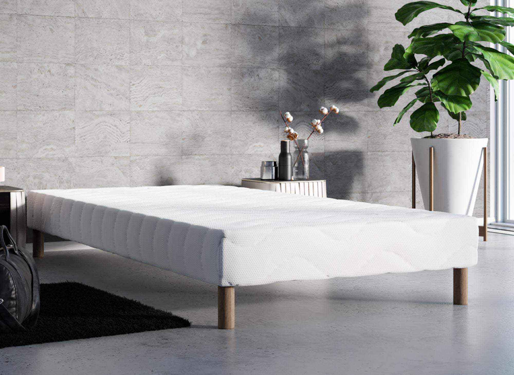 Gepolsterter Bettkasten 90 x 200 cm + 4 Füße
