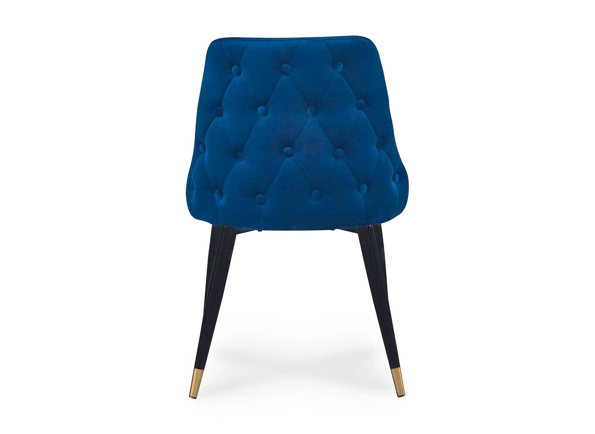 2er-Set DORINA Stühle mit blauem Samtbezug