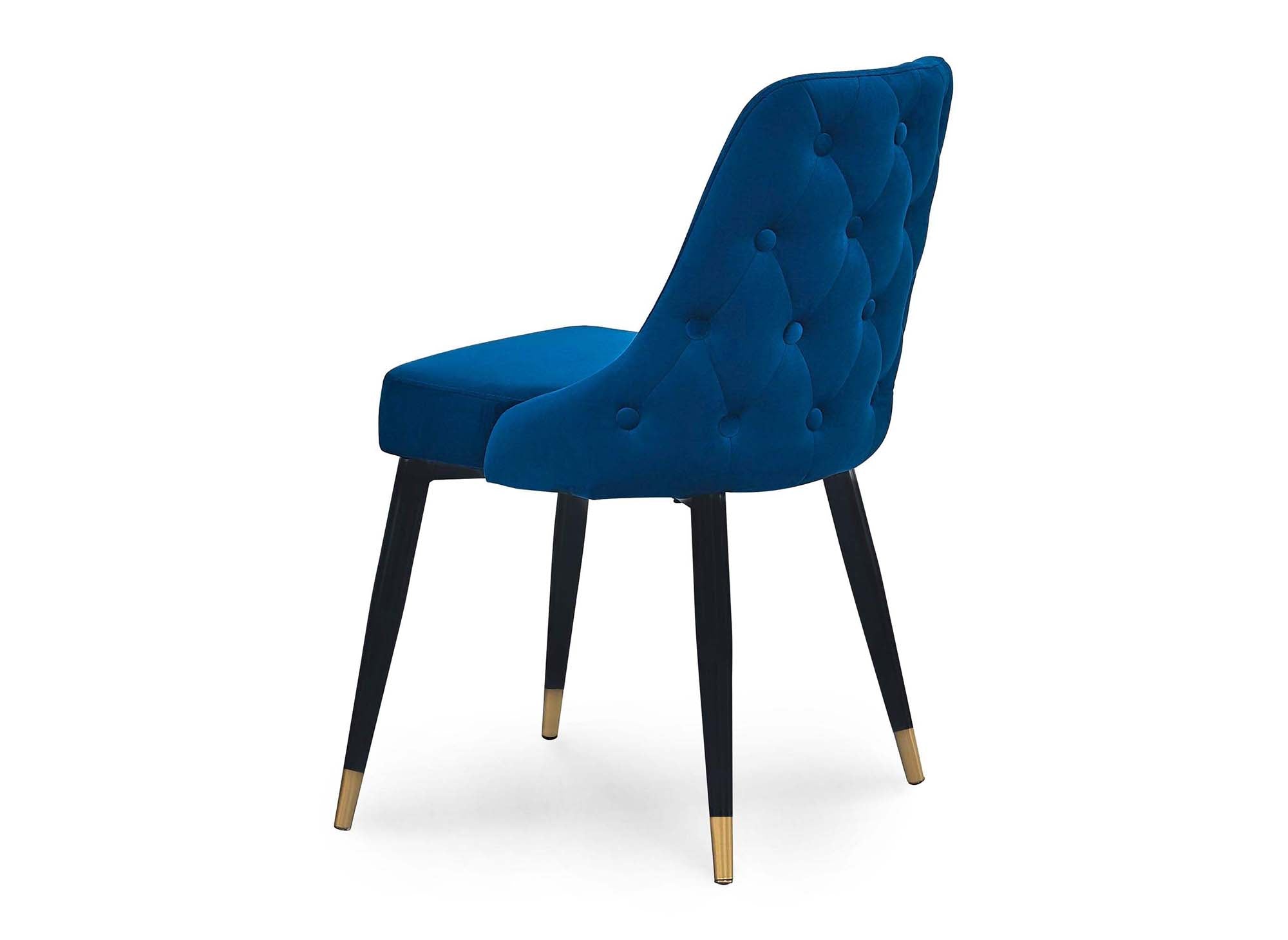 2er-Set DORINA Stühle mit blauem Samtbezug