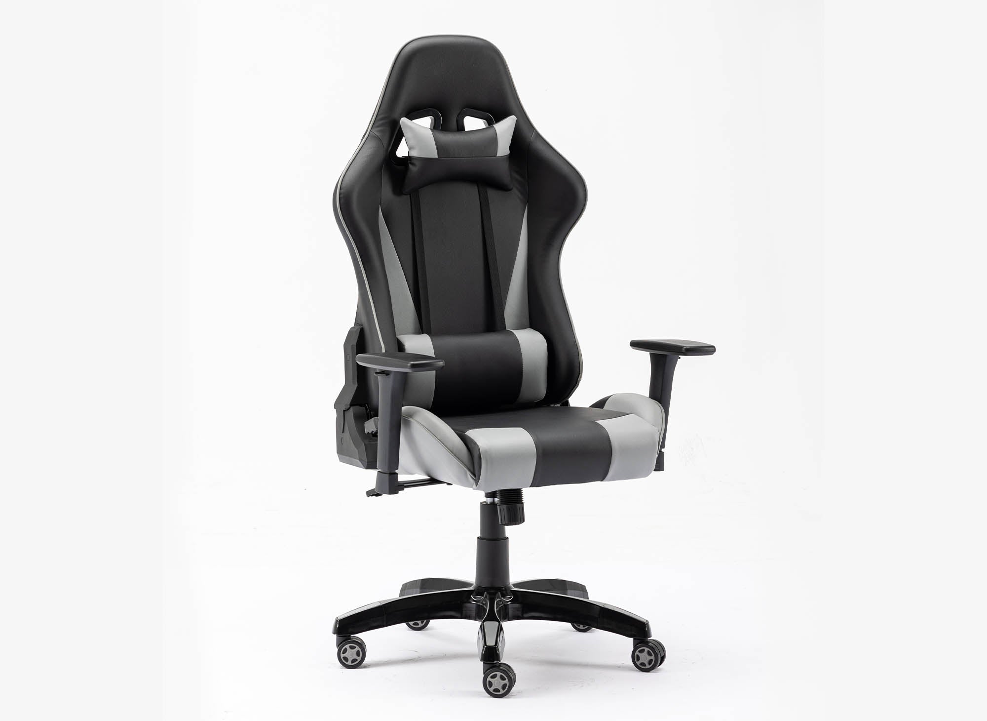ELMAR Gaming-Stuhl aus schwarzem und grauem Kunstleder