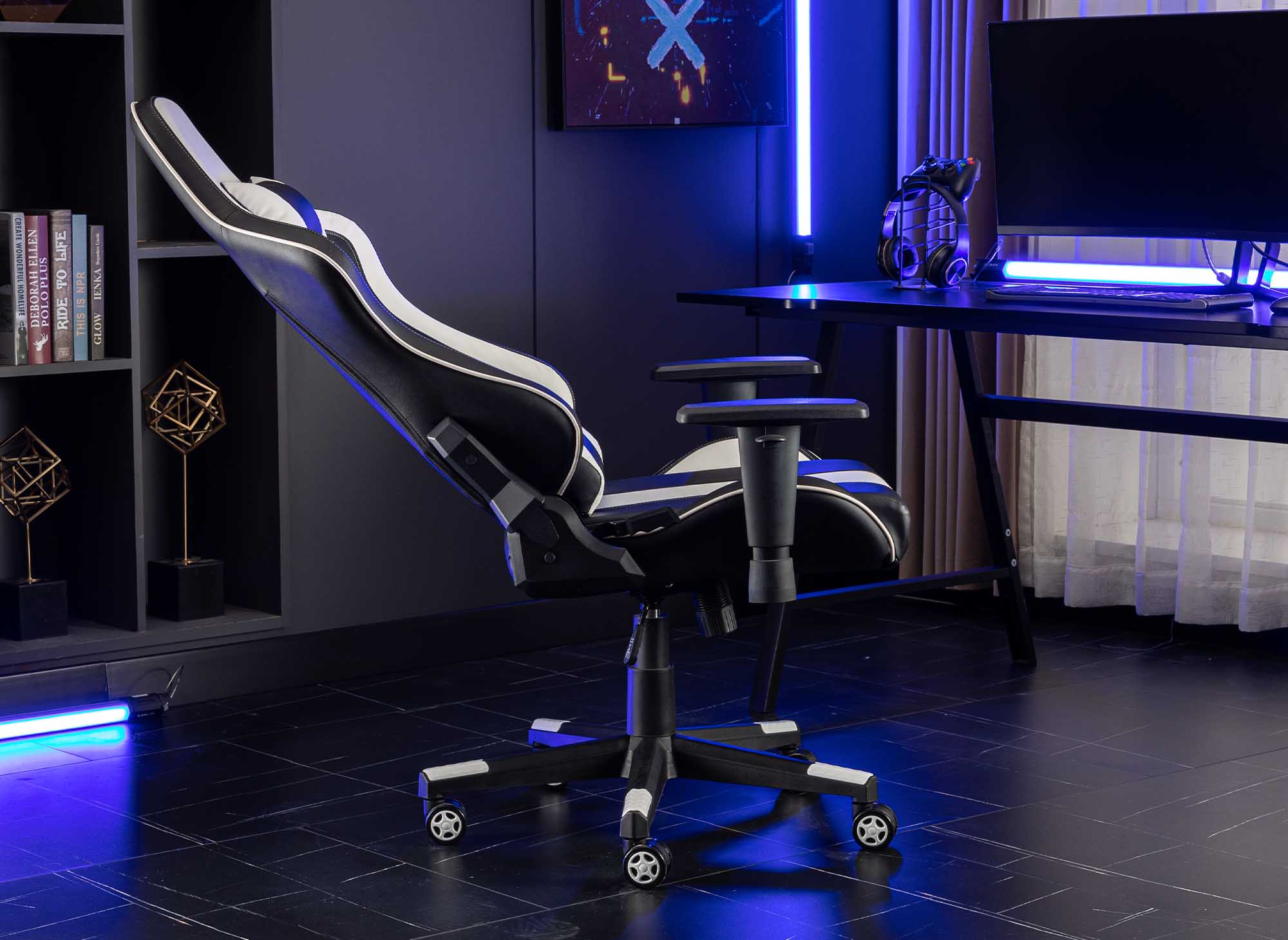 SOUL Gaming-Bürostuhl aus Kunstleder in Schwarz und Weiß