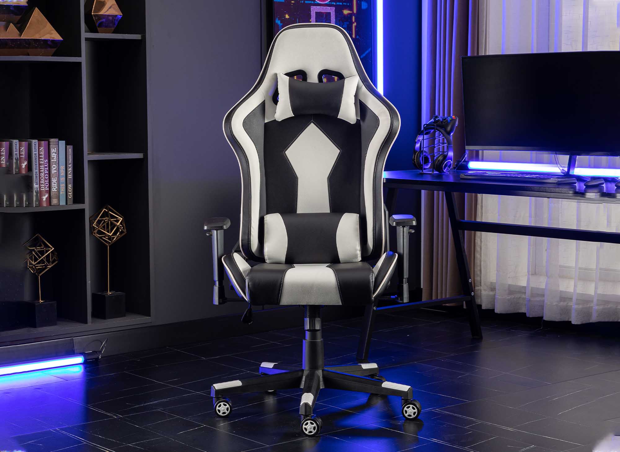 SOUL Gaming-Bürostuhl aus Kunstleder in Schwarz und Weiß