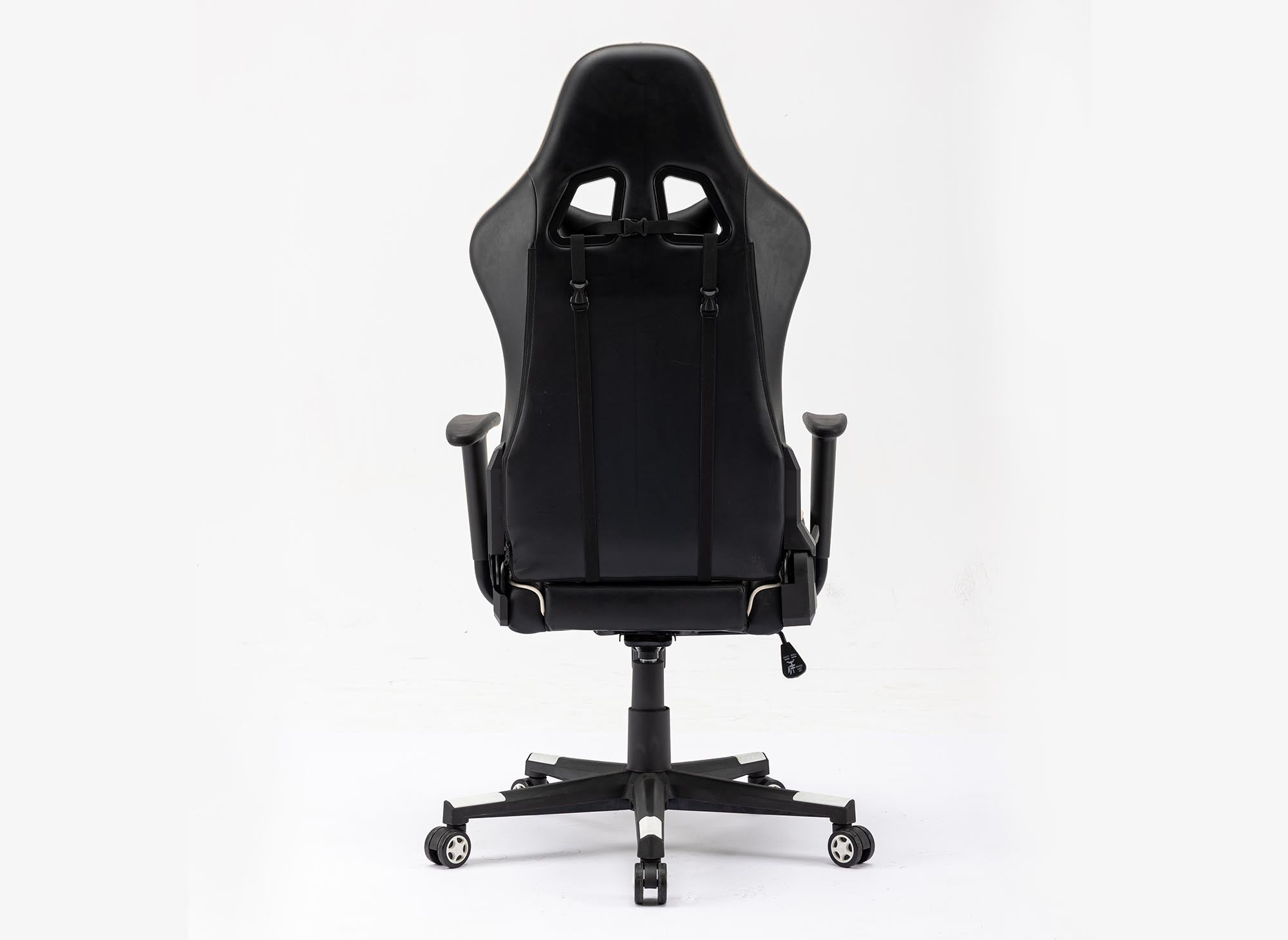 LYHAM Gaming-Stuhl aus Kunstleder in Schwarz und Weiß