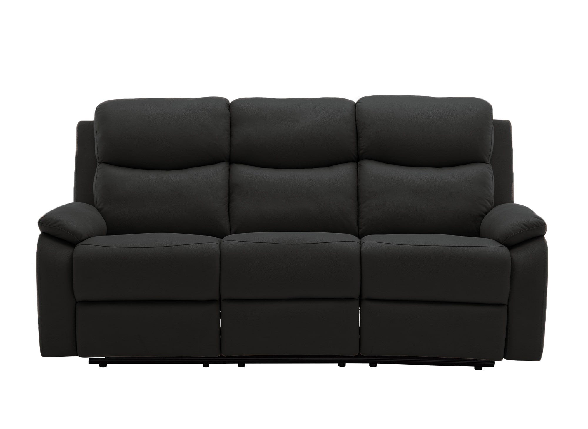 JACOB 3-Sitzer-Relaxsofa in schwarzem Kunstledereffekt