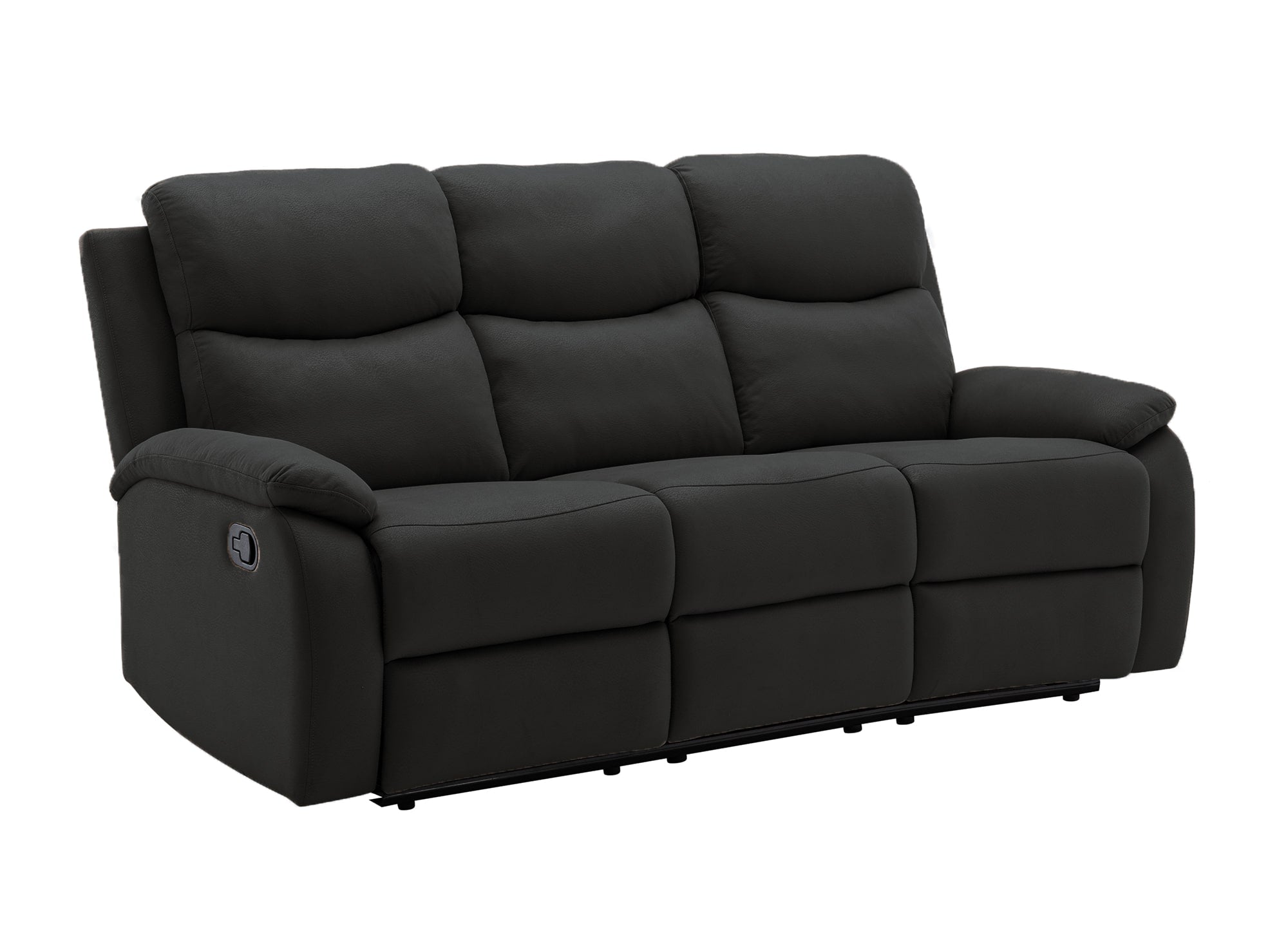 JACOB 3-Sitzer-Relaxsofa in schwarzem Kunstledereffekt