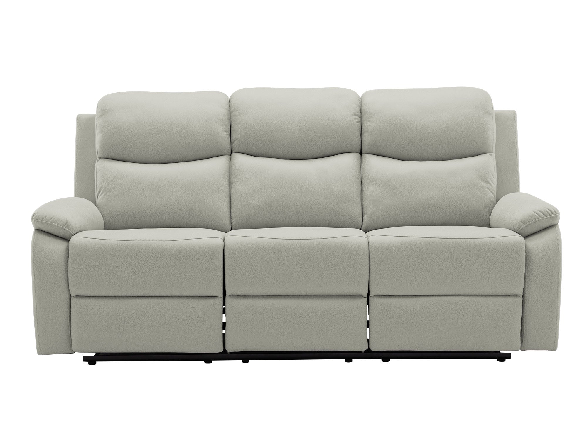 JACOB 3-Sitzer Relaxsofa in hellgrauer Kunstlederoptik