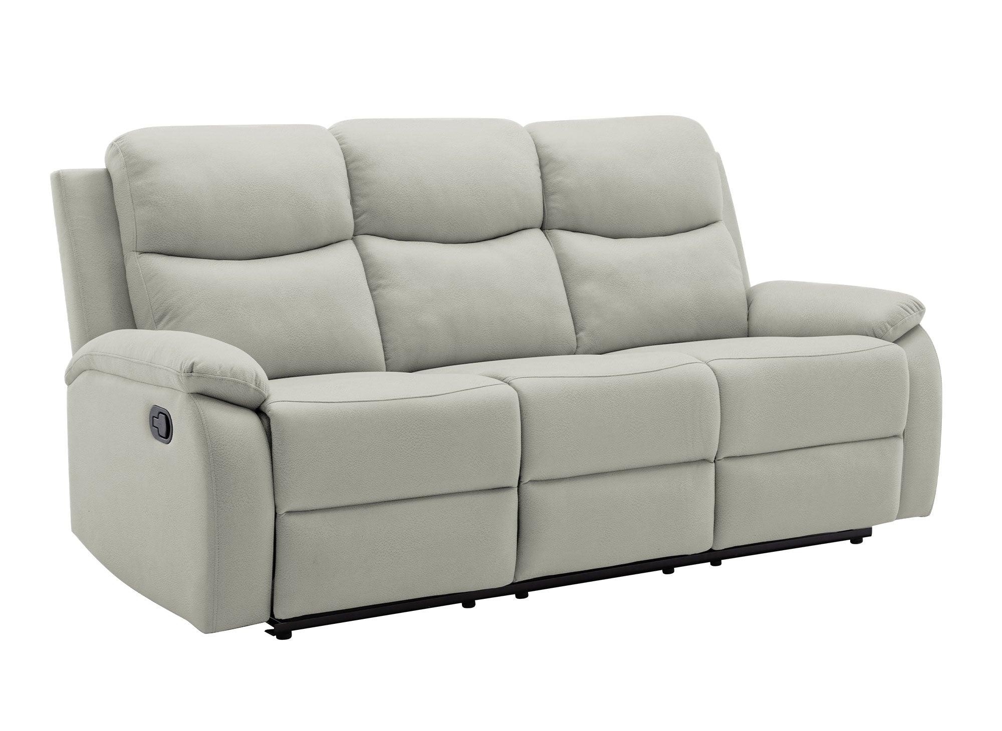 JACOB 3-Sitzer Relaxsofa in hellgrauer Kunstlederoptik