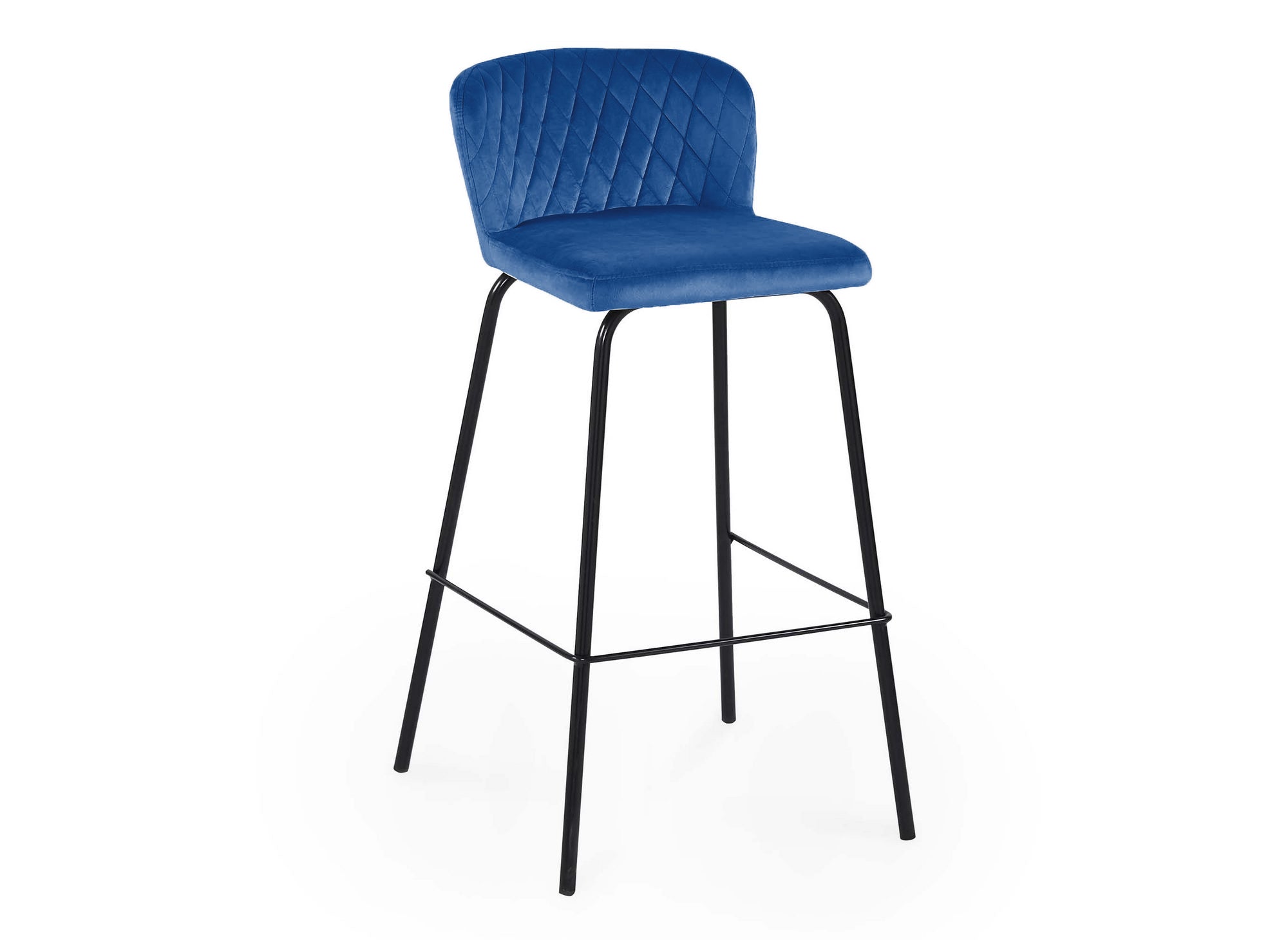 2er-Set BOSCO Designer-Barhocker aus blauem Samt
